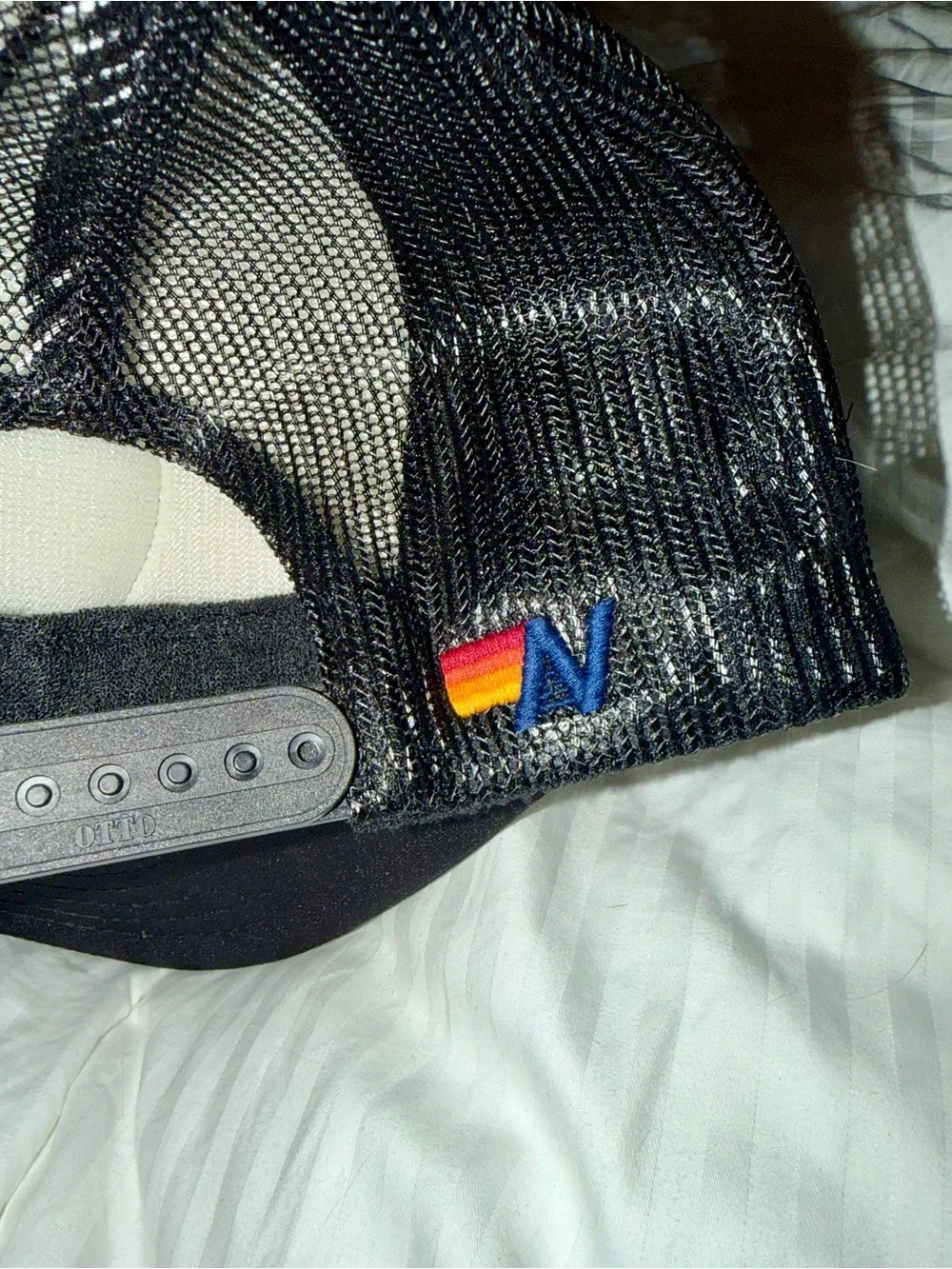 Aviator Nation Black Trucker Hat with Blue, Yellow & Orange Texas Patch